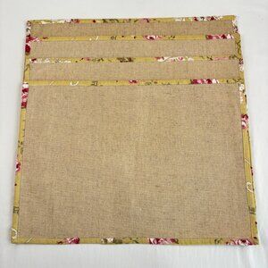 Ivy Hill Home Placemats Linen Blend Rectangular Floral Edge Set of 4 20x14